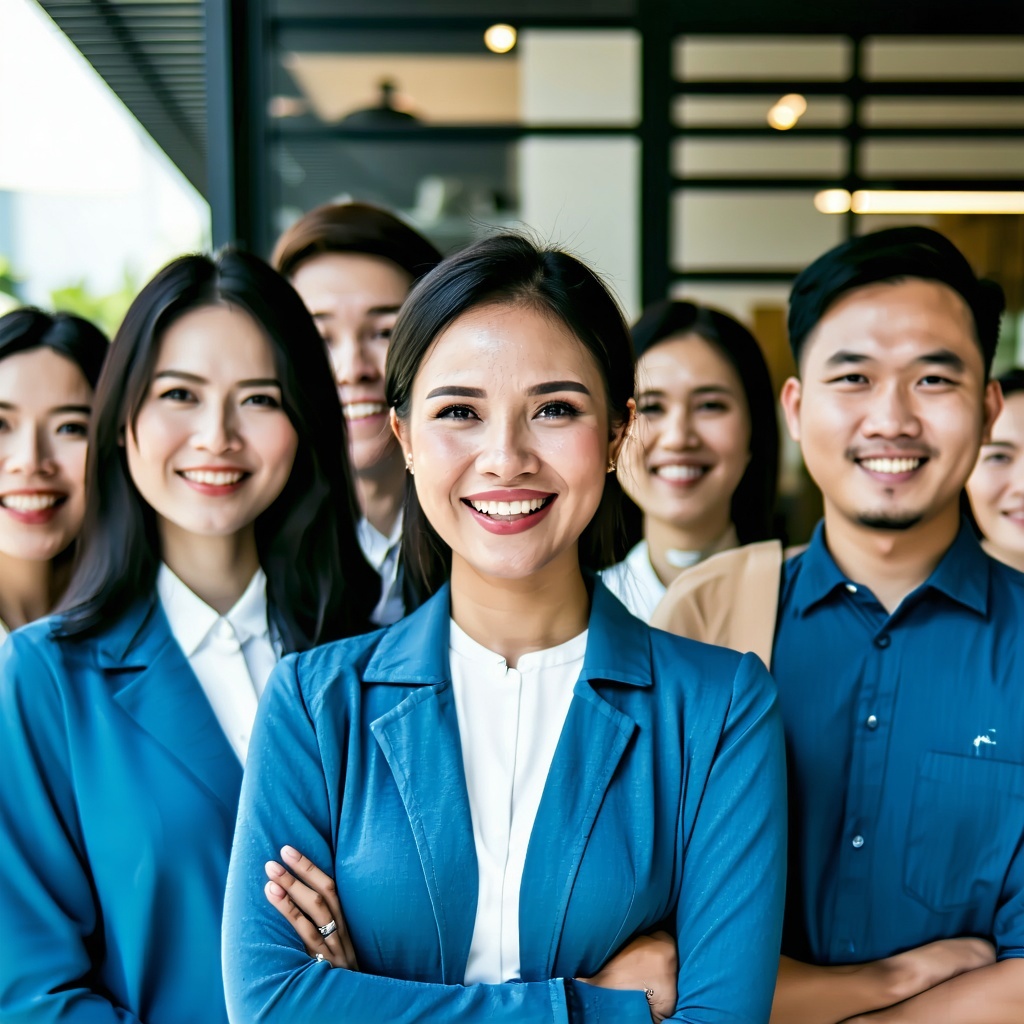 more bpo filipino workers standing facing camera and happy-1 more bpo filipino workers standing facing camera and happy-1