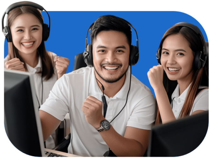 Happy Select VoiceCom employees providing inbound call center outsourcing